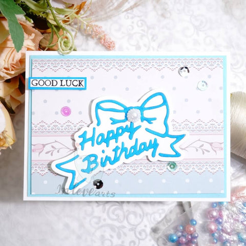 Inlovearts Happy Birthday Bowknot Cutting Dies