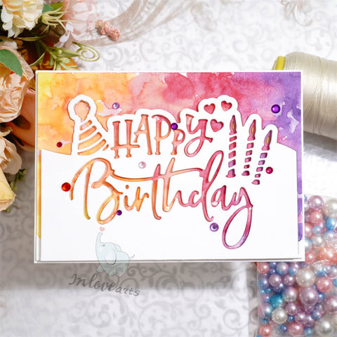 Inlovearts Happy Birthday Wave Border Cutting Dies