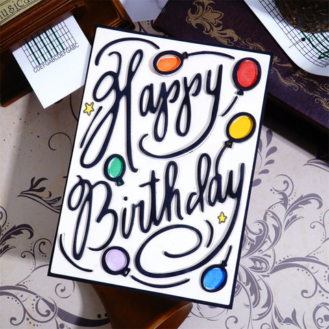Inlovearts Happy Birthday Word Background Board Cutting Dies