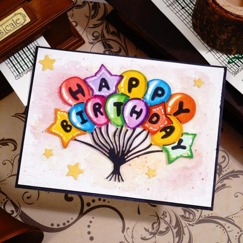 Inlovearts Happy Birthday Word Balloon Cutting Dies