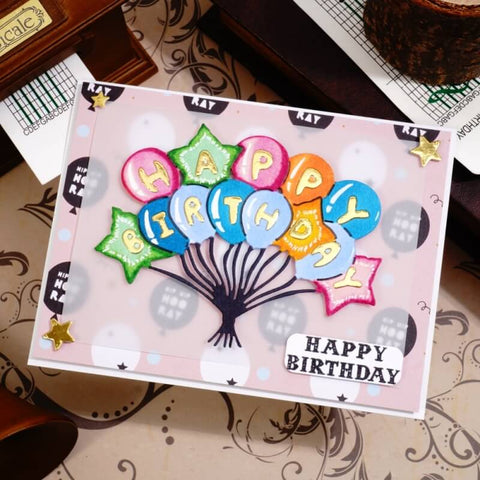 Inlovearts Happy Birthday Word Balloon Cutting Dies