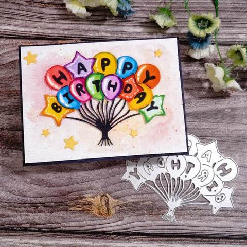 Inlovearts Happy Birthday Word Balloon Cutting Dies