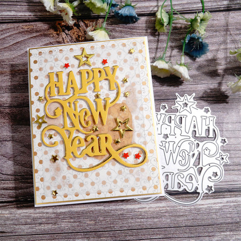 Inlovearts Happy New Year Star Cutting Dies