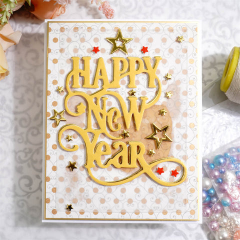 Inlovearts Happy New Year Star Cutting Dies