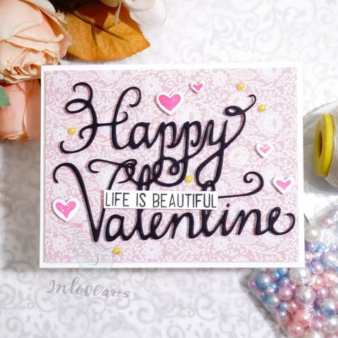 Inlovearts Happy Valentine Word Cutting Dies