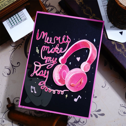 Inlovearts Headphones and Words Cutting Dies