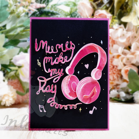 Inlovearts Headphones and Words Cutting Dies