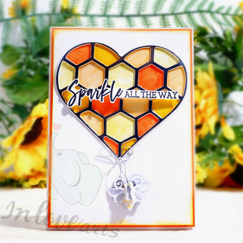 Inlovearts Heart-shaped Honeycomb and Bee Cutting Dies