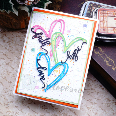 Inlovearts Heart Border with Word Cutting Dies