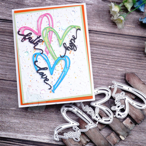 Inlovearts Heart Border with Word Cutting Dies