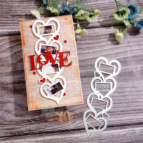 Inlovearts Heart Photo Frame Border Cutting Dies