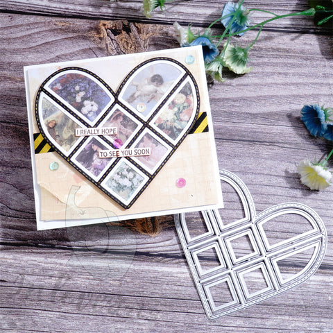 Inlovearts Heart Shaped Collage Board Cutting Dies