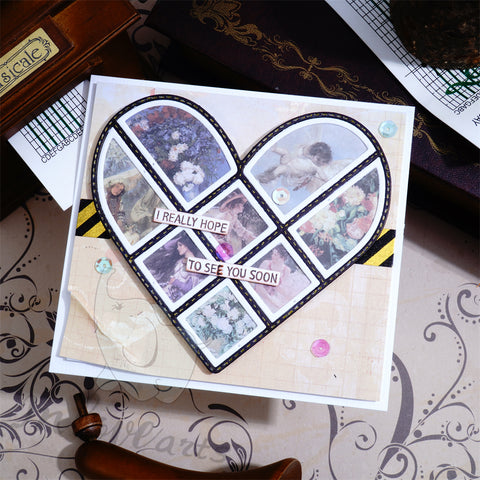 Inlovearts Heart Shaped Collage Board Cutting Dies