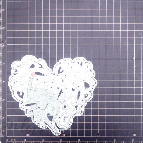 Inlovearts Heart Shaped Love Word Cutting Dies