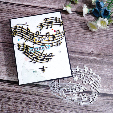Inlovearts Heart Shaped Music Note Cutting Dies