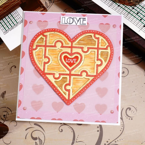 Inlovearts Heart Shaped Puzzle Cutting Dies