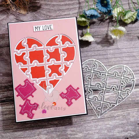 Inlovearts Heart Shaped Puzzle Cutting Dies