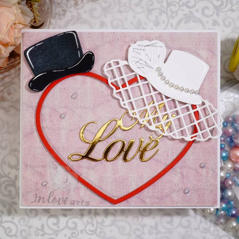 Inlovearts Heart and Couple Hat Cutting Dies