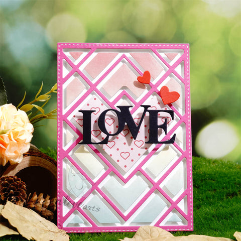 Inlovearts Heart and Interlaced Line Background Board Cutting Dies