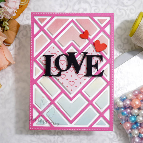 Inlovearts Heart and Interlaced Line Background Board Cutting Dies