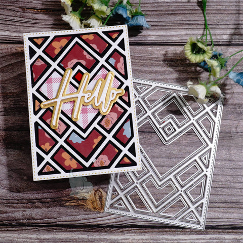 Inlovearts Heart and Interlaced Line Background Board Cutting Dies