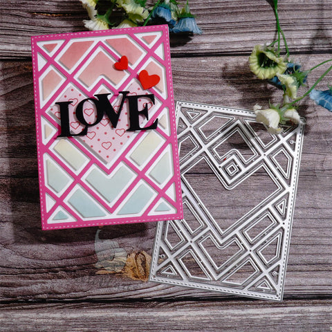 Inlovearts Heart and Interlaced Line Background Board Cutting Dies