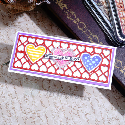 Inlovearts Heart and Rectangular Lace Border Cutting Dies