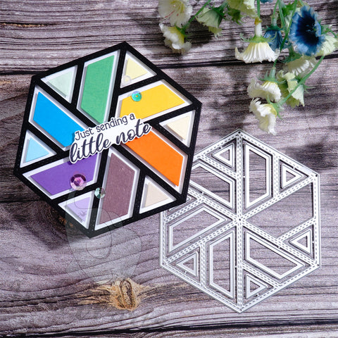 Inlovearts Hexagon Rotating Background Board Cutting Dies