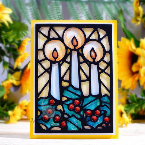 Inlovearts Holiday Candle Background Board Cutting Dies