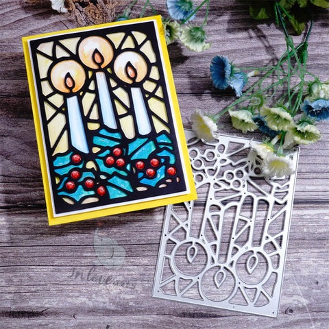 Inlovearts Holiday Candle Background Board Cutting Dies