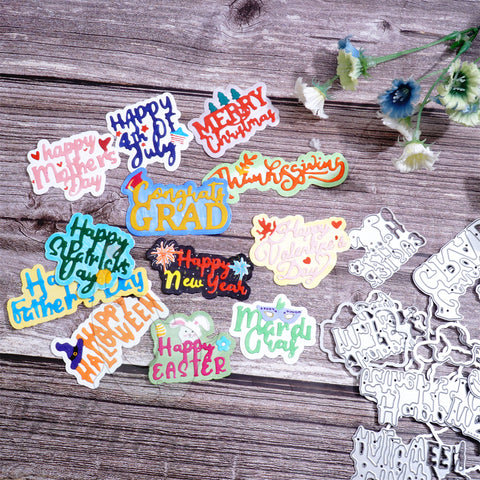 Inlovearts Holiday Words Set Cutting Dies