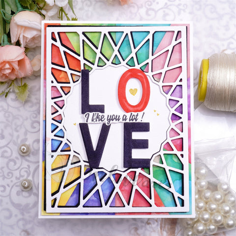 Inlovearts Hollow Circle and Laser Line Background Board Cutting Dies