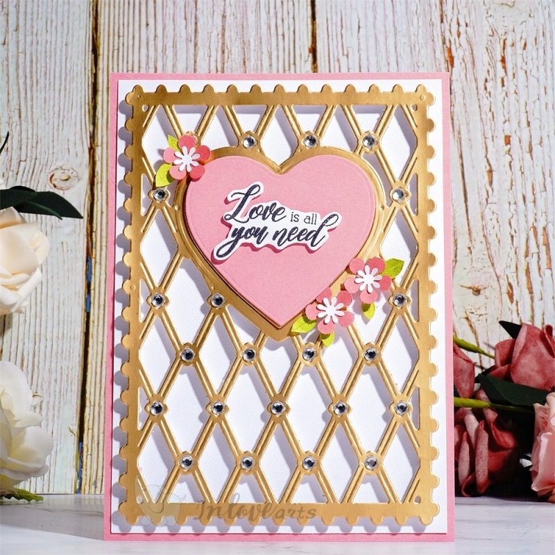 Inlovearts Hollow Heart Background Board Cutting Dies