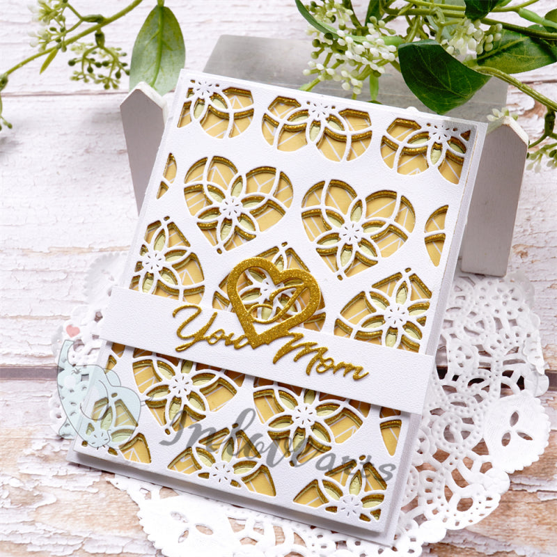 Inlovearts Hollow Heart Background Board Cutting Dies