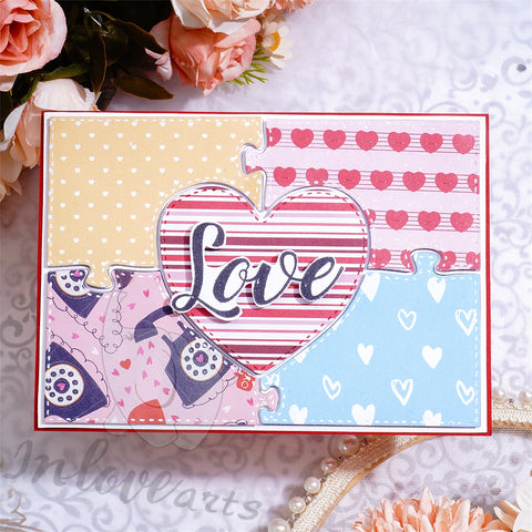 Inlovearts Hollow Heart Puzzle Cutting Dies
