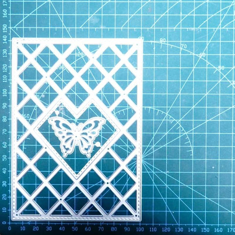 Inlovearts Hollow Heart and Grid Background Board Cutting Dies