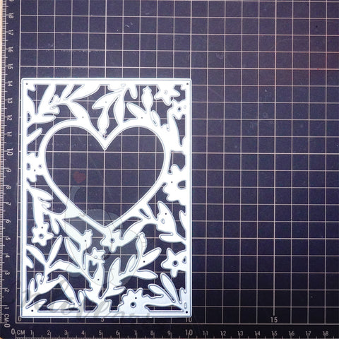 Inlovearts Hollow Heart and Leaves Background Board Cutting Dies