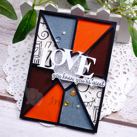 Inlovearts Hollow Heart and Line Background Board Cutting Dies