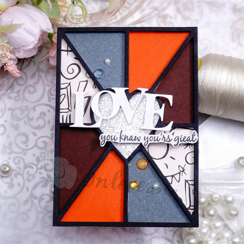 Inlovearts Hollow Heart and Line Background Board Cutting Dies