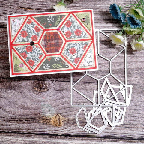 Inlovearts Hollow Hexagon Photo Frame Cutting Dies