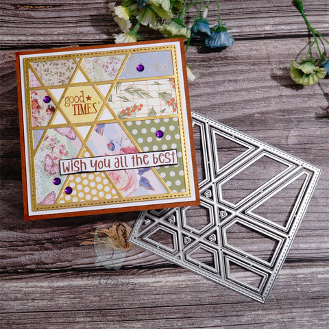 Inlovearts Square Hollow Hexagram Background Board Cutting Dies