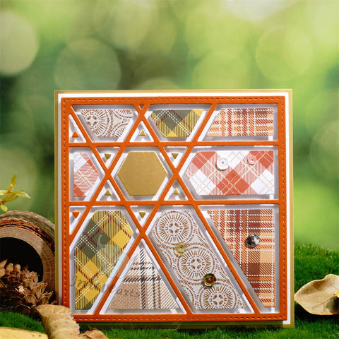 Inlovearts Square Hollow Hexagram Background Board Cutting Dies