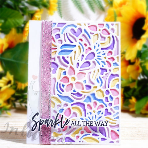 Inlovearts Hollow Line Flowers Background Board Cutting Dies