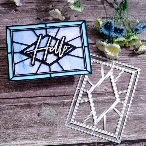 Inlovearts Hollow Rhombus and Line Background Board Cutting Dies