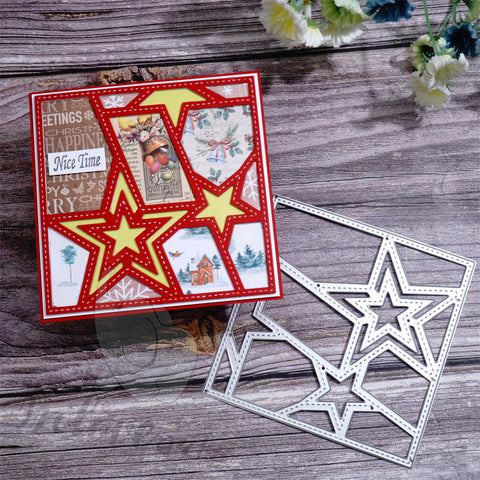 Inlovearts Hollow Star Pattern Background Board Cutting Dies