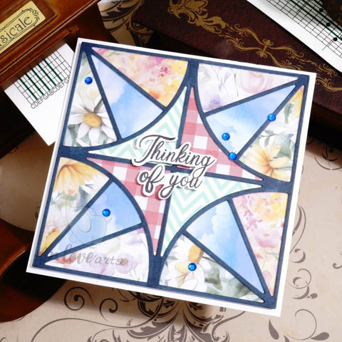 Inlovearts Hollow Star Square Background Board Cutting Dies