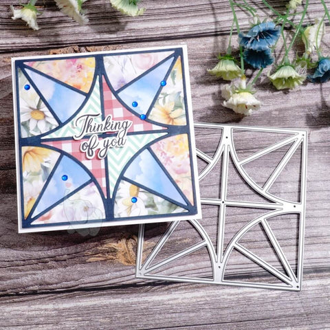 Inlovearts Hollow Star Square Background Board Cutting Dies