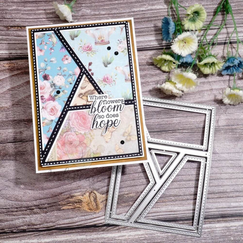 Inlovearts Hollow Triangle and Line Background Board Cutting Dies