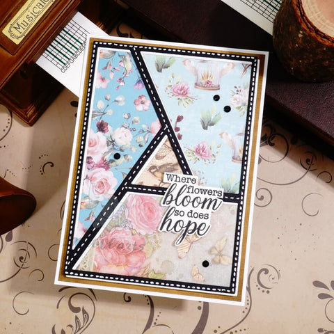 Inlovearts Hollow Triangle and Line Background Board Cutting Dies