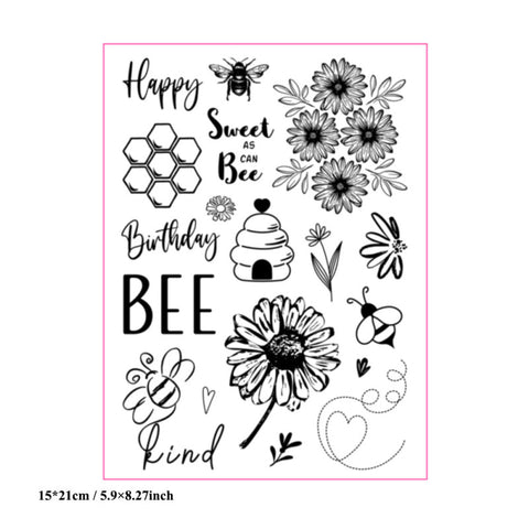 Inlovearts Honeycomb and Daisies Clear Stamps